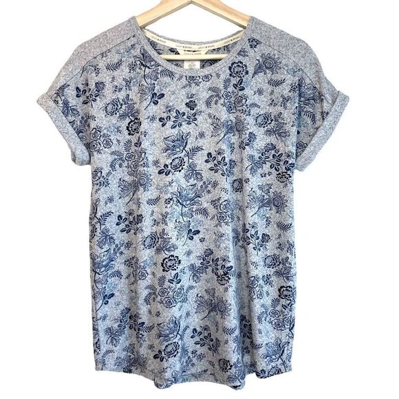 Lucky Brand Super Soft! Floral Cuff Sleeve Top - Picture 1 of 8